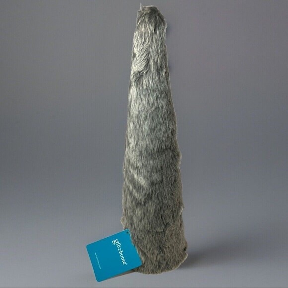 Glitzhome 17” Large Gray Soft Faux Fur Holiday Christmas Table Tree Decor New! - Picture 1 of 7